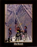TR001X~Firemen-Raising-The-Flag-At-Wtc-Posters